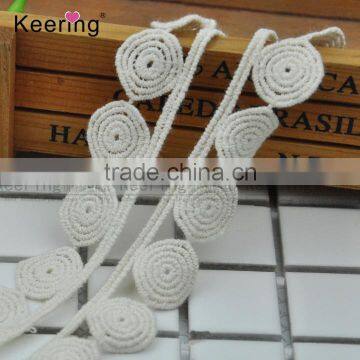 Fashion bridal lace trim off white for dress WLC-557