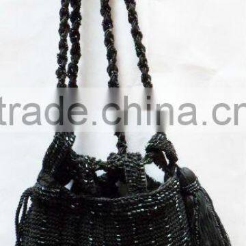 black Beaded Ladies Purse BPC10