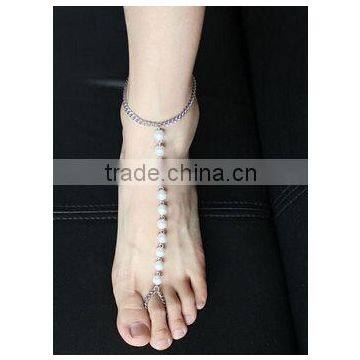 Elegant pearl slave anklet chain foot wears