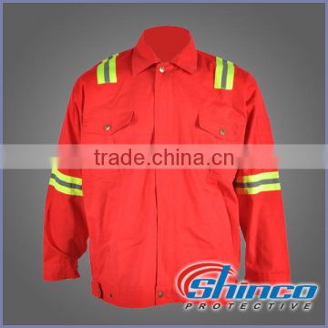 High breathability cotton high visibility jacket