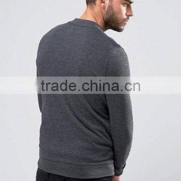 Custom Best Price High Quality New Design Durable Ribbed Collar Cotton Polyester Sweat Fabric Dark Grey Casual Men Bomber Jacket photo-2