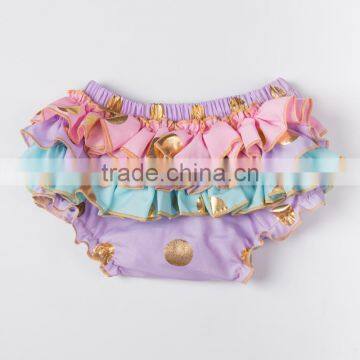 2016 Baby Clothes Gold Polka Dot Baby Bloomer Ruffle Bloomer photo-3