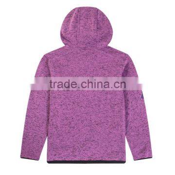 100%polyester High Quality Hoodies Knitted Sweater Fleece Women Hooded Jacket photo-4