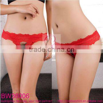 Hot sale front open lace sexy thongs for women