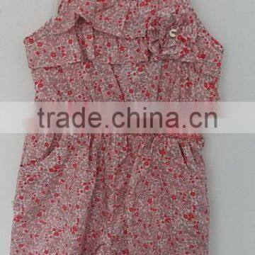 2016 baby girls flower printed dress for summer