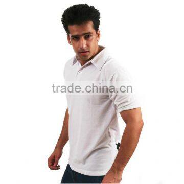 Fashion Men's Bulk White Plain Stand Neck T-shirt Shirt for Men Polo photo-2