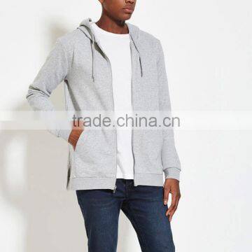 Latest cheap men gray plain thick hoodies