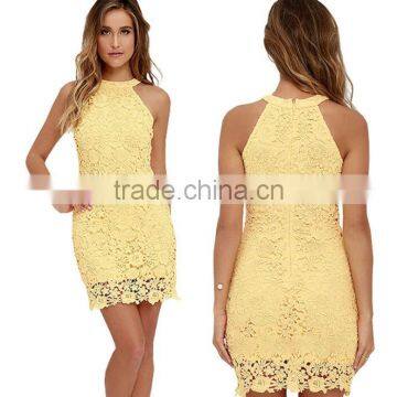 Zm50307b 2017 Europe Hot Sell Lady Clothes Slim Sleeveless Women Sexy Lace Dress photo-2