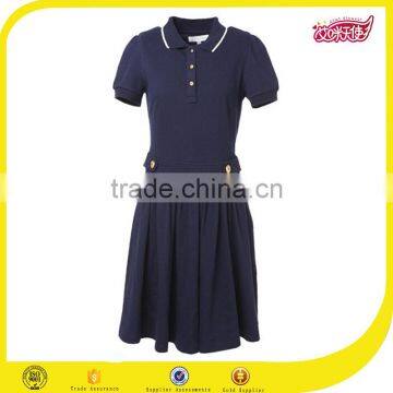 2016 OEM service korean high school uniforms design with pictures polo dress