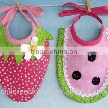 New arrival cute design Hot Sale baby cotton clothes fruit style baby bibs