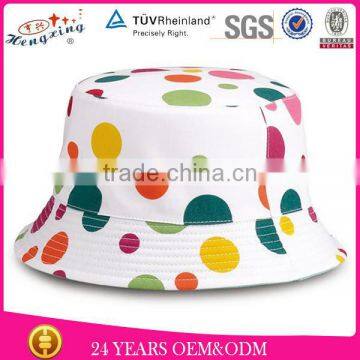 Cotton Dot Dot Printed Material Bucket Bat For Spring