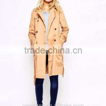 New Arrival Fashionable Women Trench Coat With Belt/lady Outfit Coat 2015 photo-2