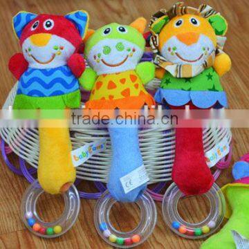 Cute Animal Rattle Insert Baby Educational Plush Toys With Ring in Colorful Beans photo-5