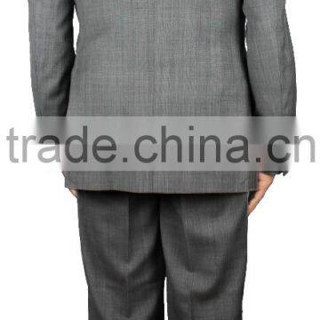 NAAMS MEN'S WOOL 2 BUTTON 2 VENT SLIM FIT SUIT JACKET FLAT FRONT PANT OVERCHECK / WINDOWPANE photo-4