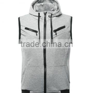 Men's Zip Up Hoodie Casual Heather Grey Hooded Vest/Sleeveless Hoodies photo-1