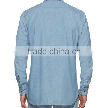High Quality Men's Washed Denim Long Sleeves Shirt photo-5