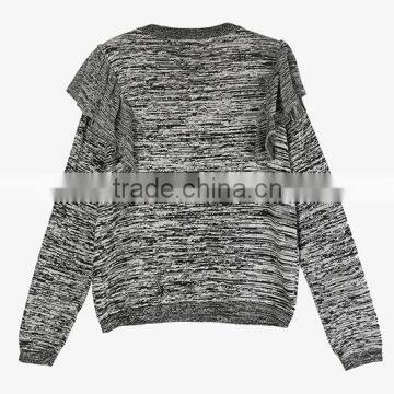Ladies European Style Woolen Knit Flouncing Sweater Design for Women 2017 photo-3
