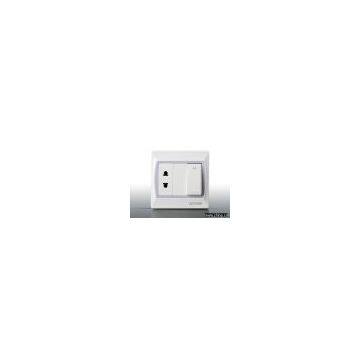 Two-pin socket with switch