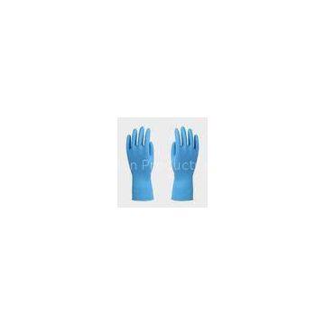 Straight cuff Household Latex Gloves , sky blue dish washing gloves