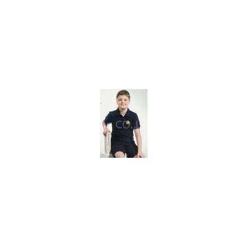 Black short sleeve Cotton School Uniforms boys school polo shirts