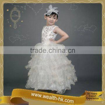 Golden Romantic Girls Bridal Evening costume dresses