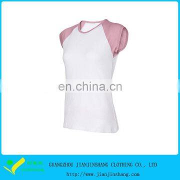 Custom Cap Sleeve Colors Combination Cotton Spandex Girl T Shirts