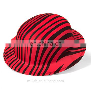 MH-2178 Classic Party kit PVC red imprint Plastic Zebra Derby Bowler Hat