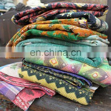 indian Kantha Quilt Vintage Sari Quilt