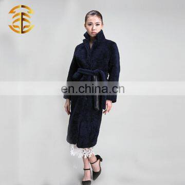 Ladies fashion long sheepskin coat women sheepskin coat