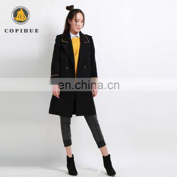 Chinese Credible Supplier Black Long Women Coat 2017