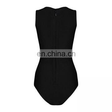 Amigo New Fashion Beach Bikini Sexy Black Lace Up One Piece Women Swimwear 2016 photo-4