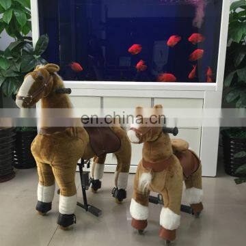 HI CE adult size mechanical ride on horse for kids,walking ride on animal with plush soft