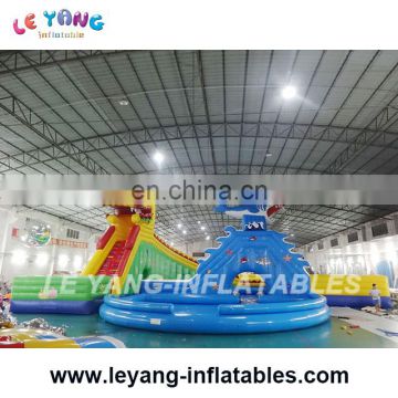 Dragon and Shark Water Park Used Inflatable Water Slide with pool for sale