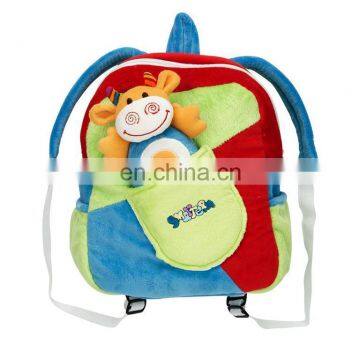 Funny 3D animal backpack custom plush cow toy bag for kids Toddlers B33060