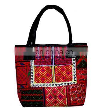 Vintage Banjara Leather handle Shopper Bags Hobo Tote Ethnic Tribal Gypsy Leather Hippie Hobo Cowrie Women tote bag wholesale