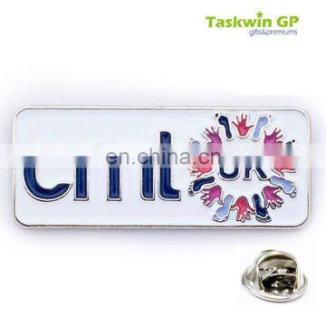 New arrival design and soft enamel rectangle shape design metal badge ,UK shoe nameplate metal badge