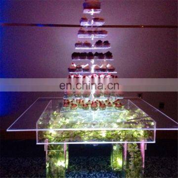 High quality luxury custom clear acrylic cake table