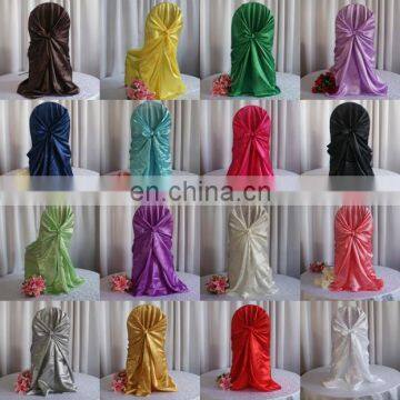 Fancy Blue Wedding Satin Chair Cover ODM&OEM photo-4