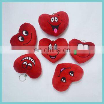 Plush Heart Shape Emoji Keychains Valentine Love Plush Keychains