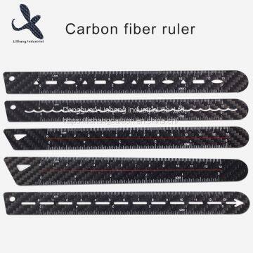 Black 13 cm Carbon Fiber Straight Ruler