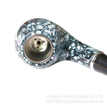 145mm Length Wooden Resin Medium Tobacco Pipe With Dark Blue and White Porcelain Head for Smoking photo-4