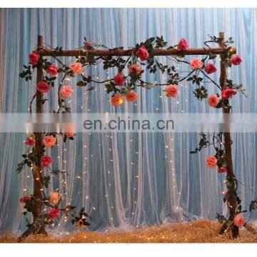 Customize Romantic Backdrop Curtain Drape Fabric Wedding Hall Backdrop Ideas Indian Wedding Decorations Decor photo-5