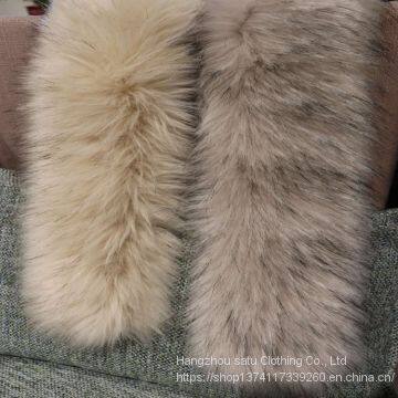 Fur Artificial Fur Fox Raccoon Dog Collar Dyeing Raccoon Dog Collar Cap Strip photo-4