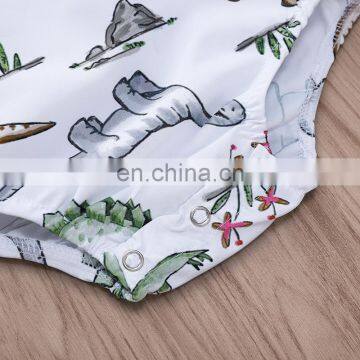 2019 Summer Newborn Baby Infant Jumpsuit Fly Sleeves Dinosaur Romper Cotton Baby Clothes Outfit photo-6