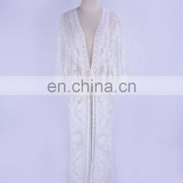 Пляжная платье с цветочным вышиванием, купальник для женщин, пляжный кардиган, купальник-аксессуар для плавания photo-6