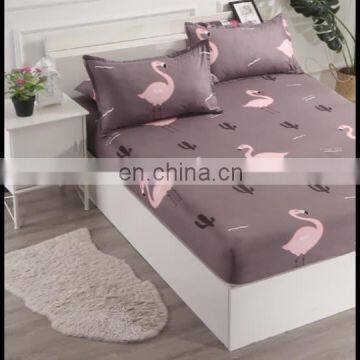 Wholesale popular comforter floral print flat queen king size fitted bed sheets