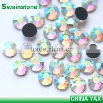 YAX factory Low lead hot fix rhinestone crystals, ss16 ab stones rhinestones; korean rhinestone low lead