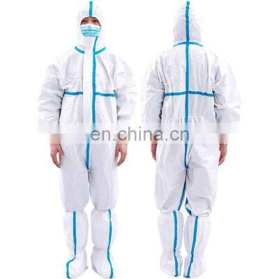 CE EN 14126 14605 13034 13982 Type 3 4 5 6 Protective coverall PP Non Woven Microporous  white protective clothing