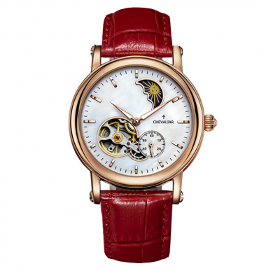 Stainless Steel Mechanical Women Watches Lady Genuine Leather Fashion Automatic Watch photo-4