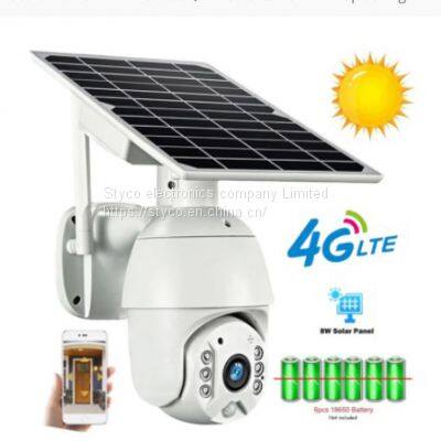 Styco Innovative PTZ Wireless Outdoor Solar Powered Wifi Security Battery IP Camera with Solar panel Support 4G SIM card